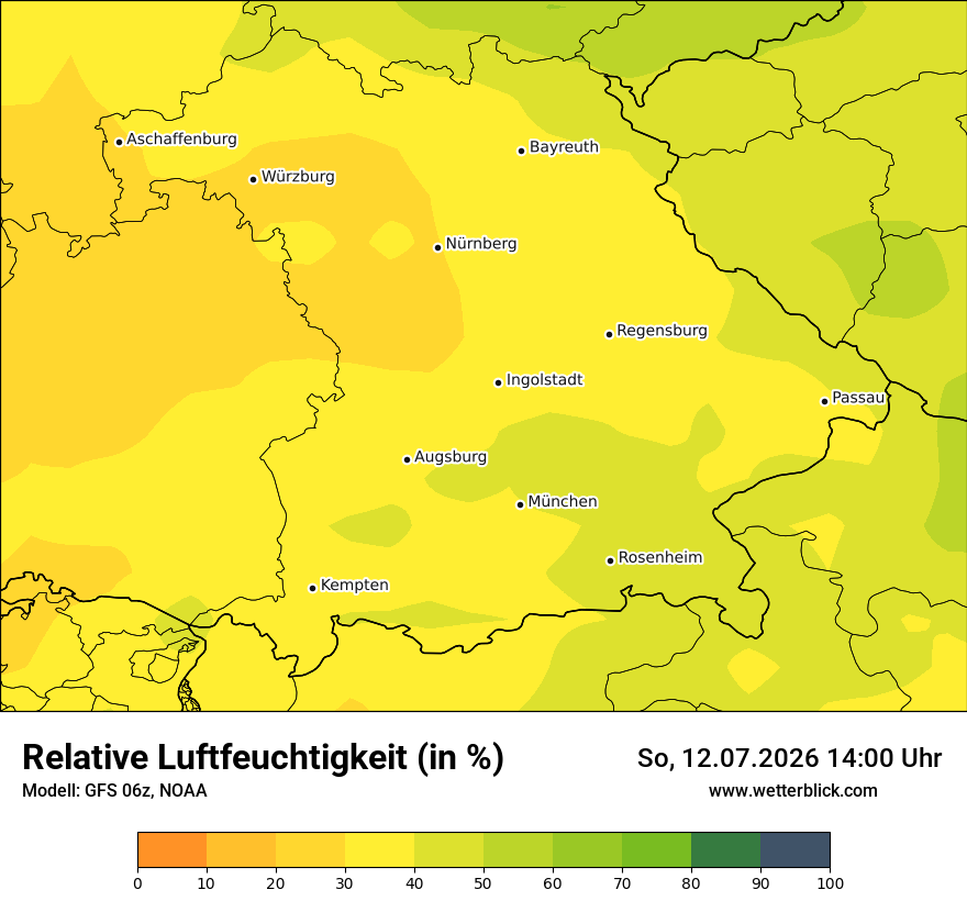 Modellkarte GFS – relhum – by
