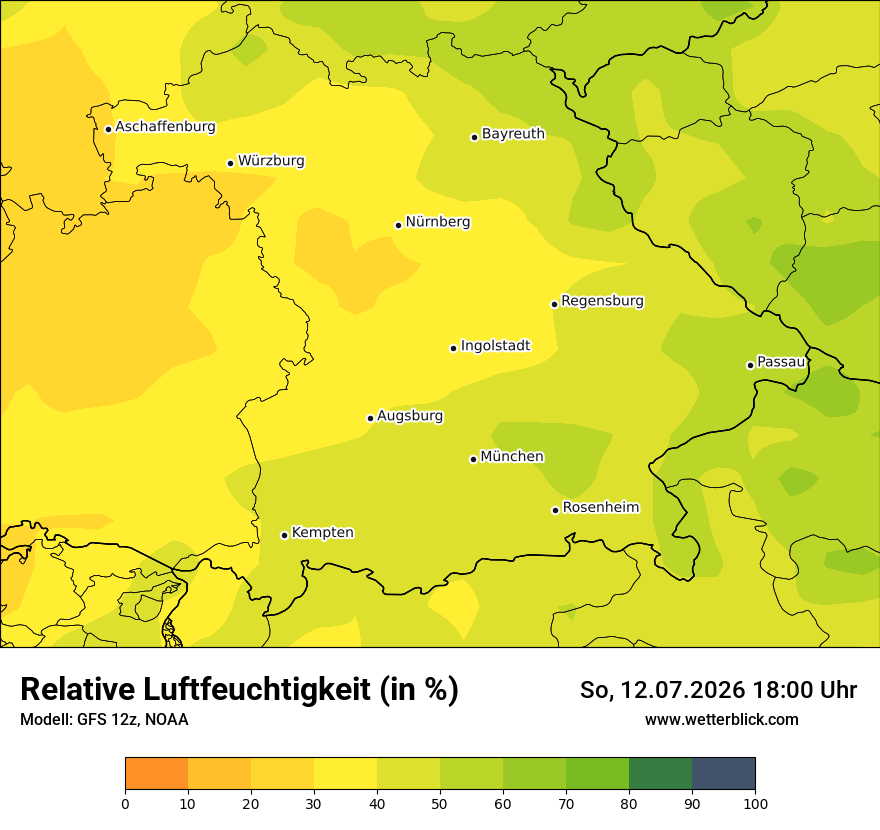 Modellkarte GFS – relhum – by