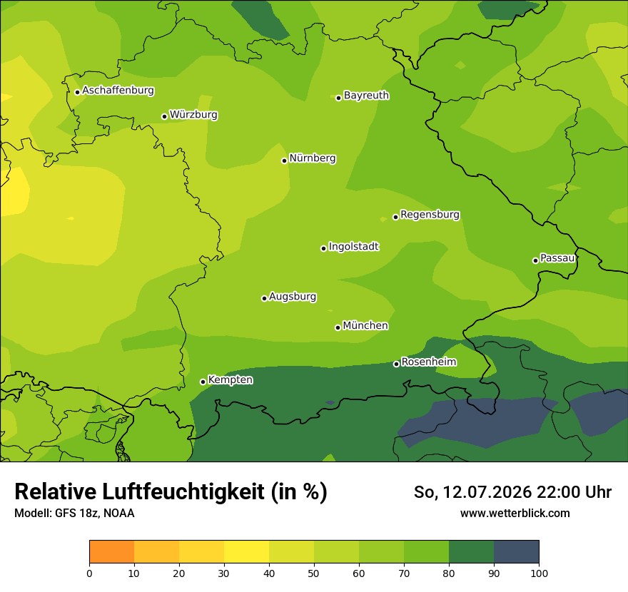 Modellkarte GFS – relhum – by