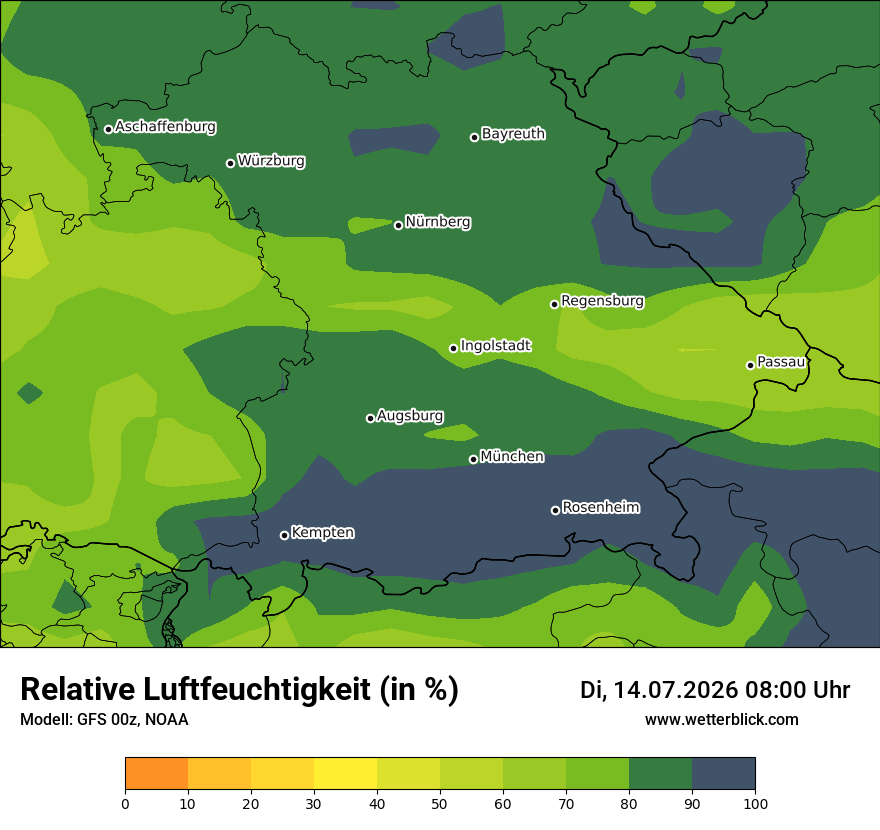 Modellkarte GFS – relhum – by
