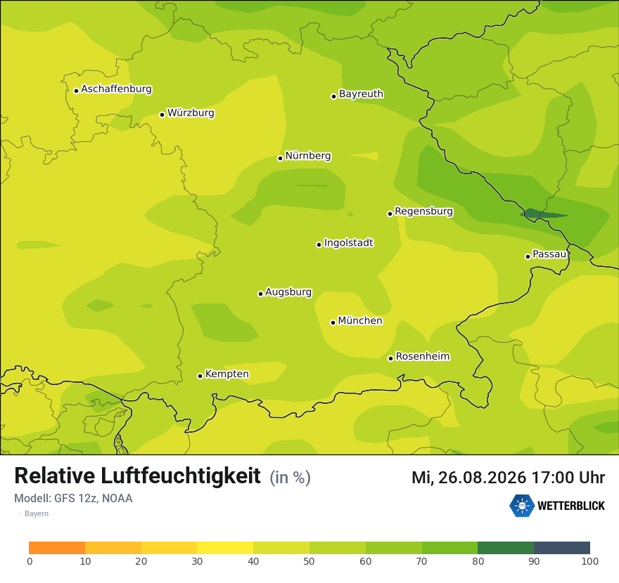 Modellkarte GFS – relhum – by