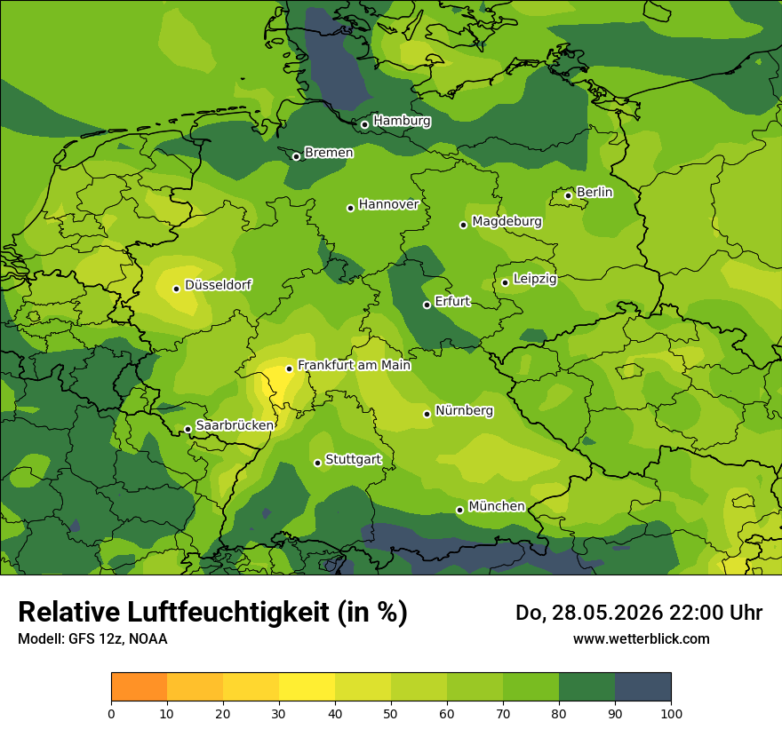 Modellkarte GFS – relhum – deutschland
