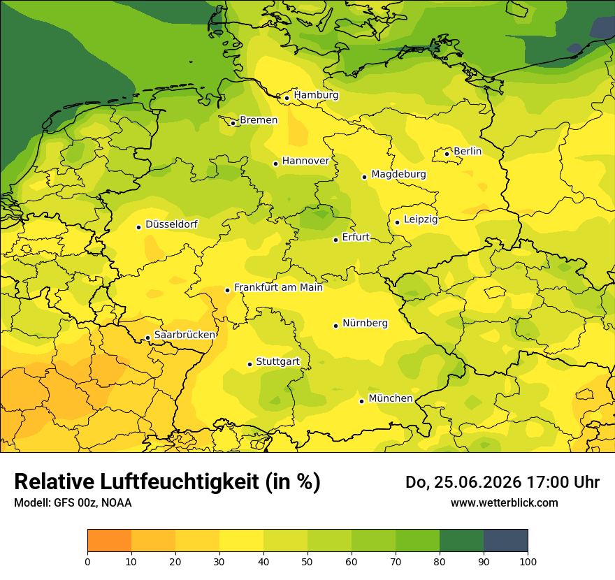Modellkarte GFS – relhum – deutschland