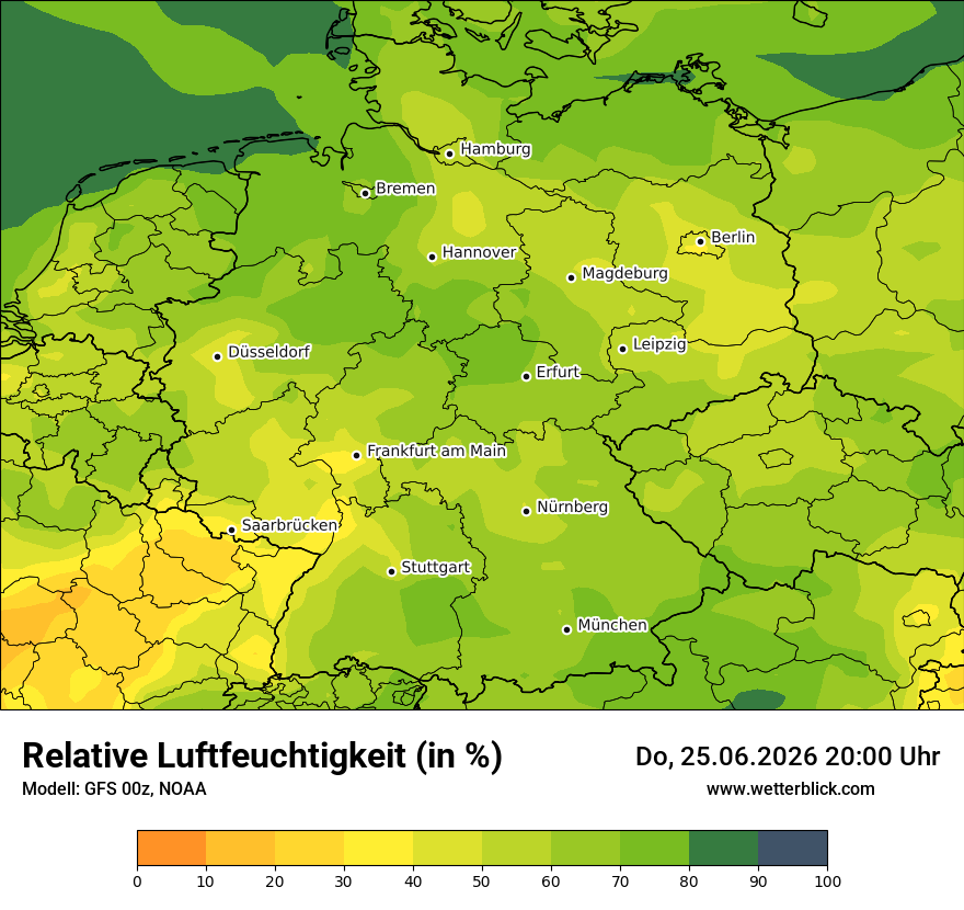 Modellkarte GFS – relhum – deutschland