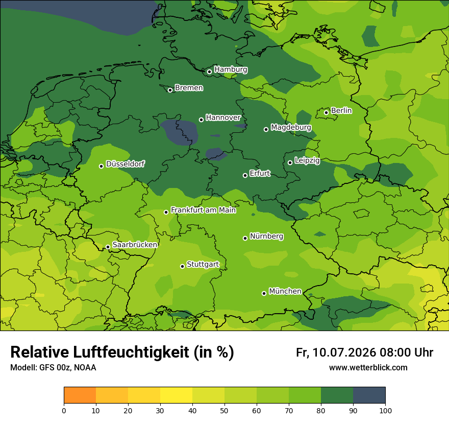 Modellkarte GFS – relhum – deutschland