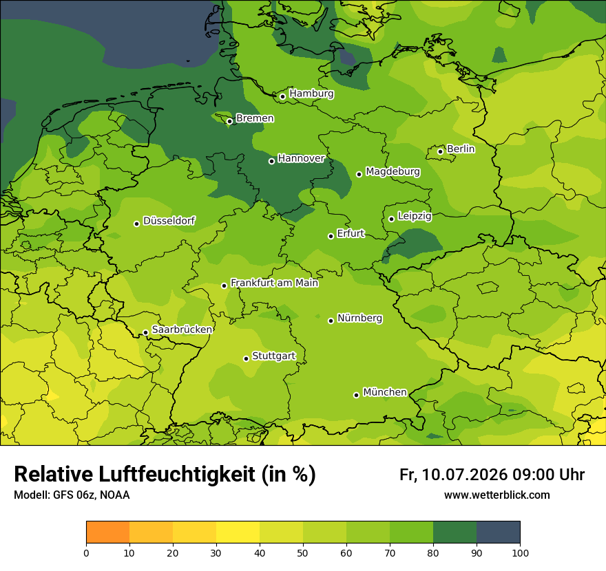 Modellkarte GFS – relhum – deutschland