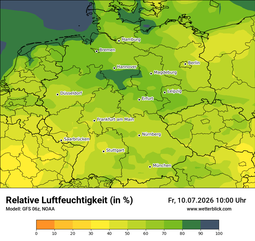 Modellkarte GFS – relhum – deutschland