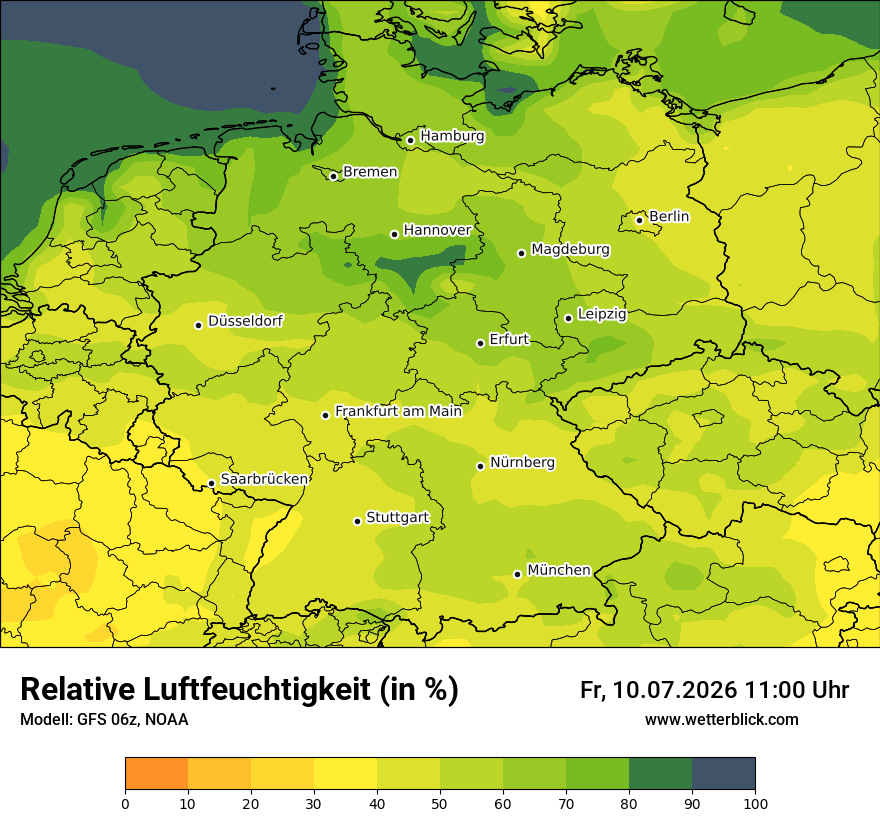 Modellkarte GFS – relhum – deutschland