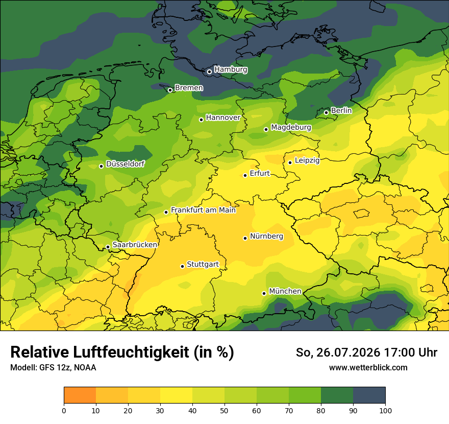 Modellkarte GFS – relhum – deutschland