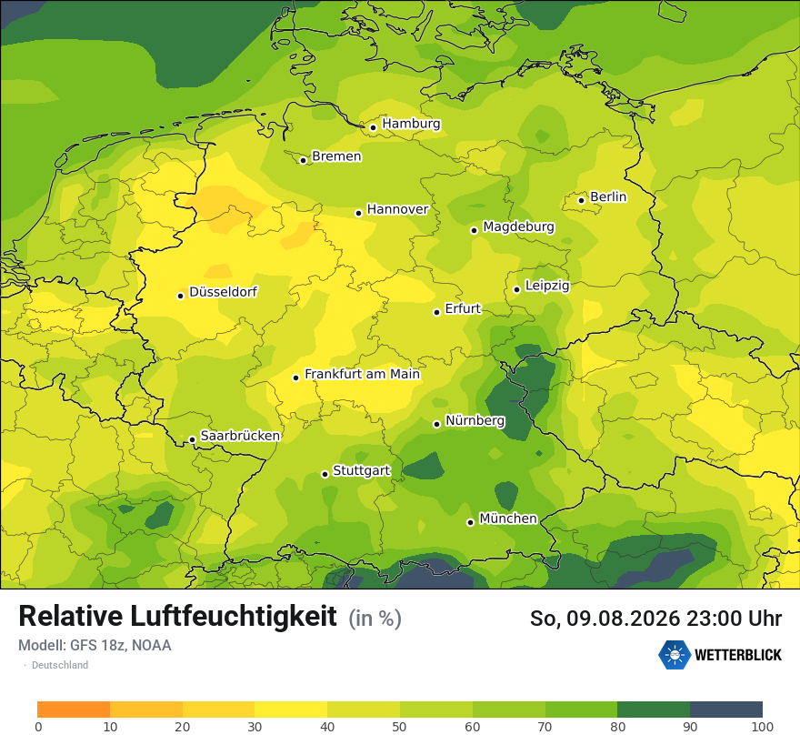 Modellkarte GFS – relhum – deutschland