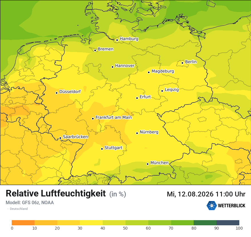 Modellkarte GFS – relhum – deutschland