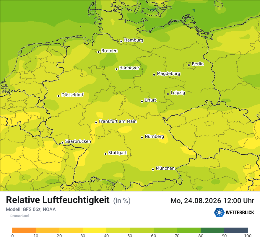 Modellkarte GFS – relhum – deutschland