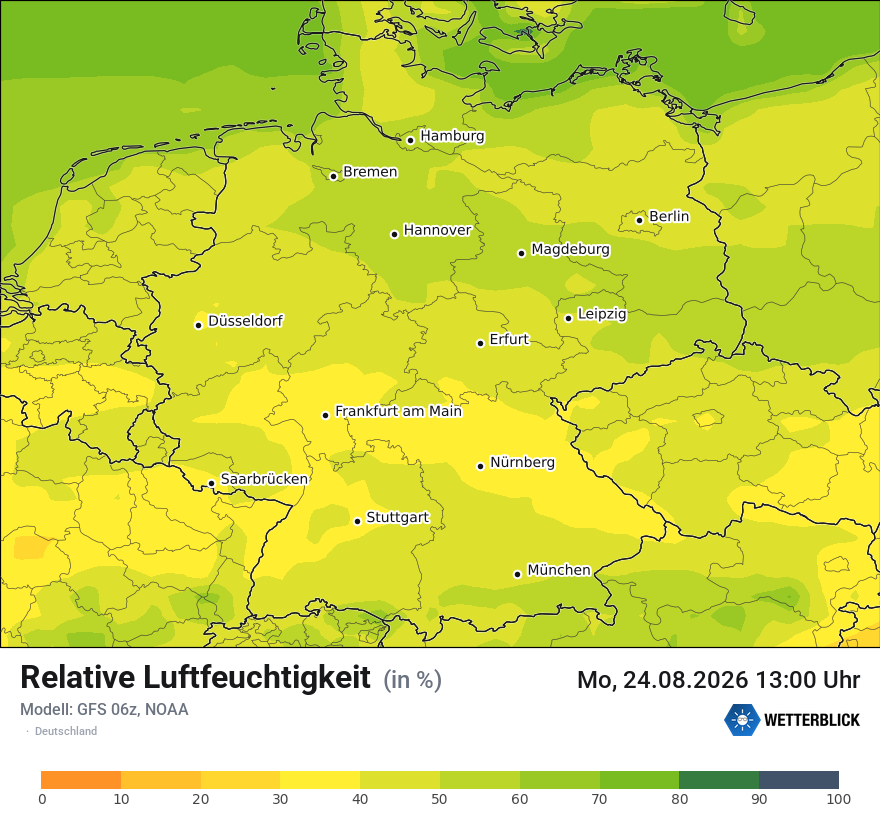 Modellkarte GFS – relhum – deutschland
