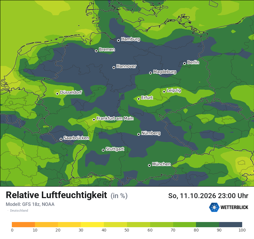 Modellkarte GFS – relhum – deutschland