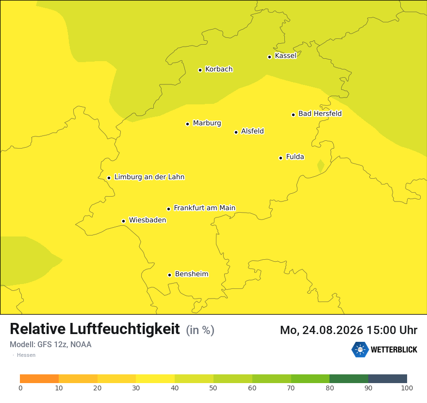 Modellkarte GFS – relhum – he
