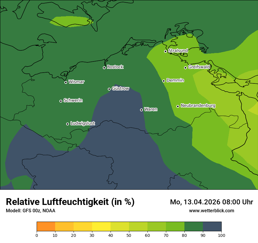 Modellkarte GFS – relhum – mv