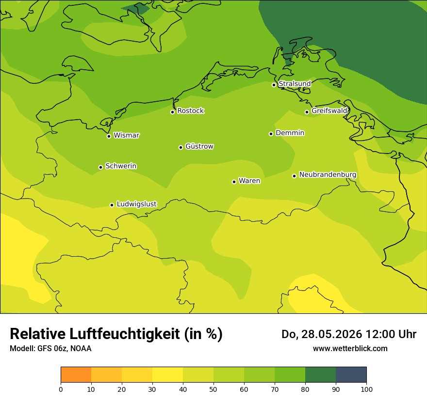 Modellkarte GFS – relhum – mv