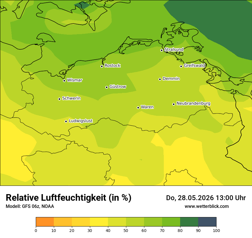 Modellkarte GFS – relhum – mv