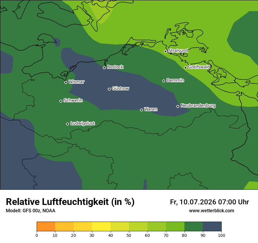 Modellkarte GFS – relhum – mv
