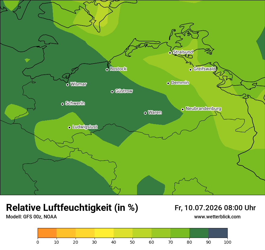 Modellkarte GFS – relhum – mv