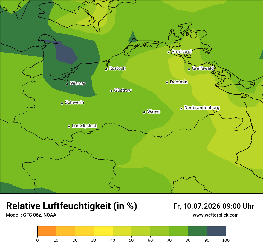 Modellkarte GFS – relhum – mv