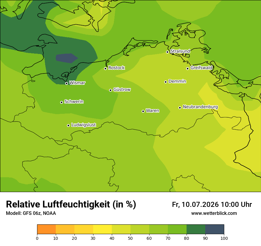 Modellkarte GFS – relhum – mv