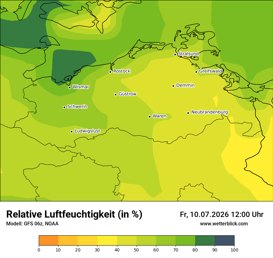 Modellkarte GFS – relhum – mv