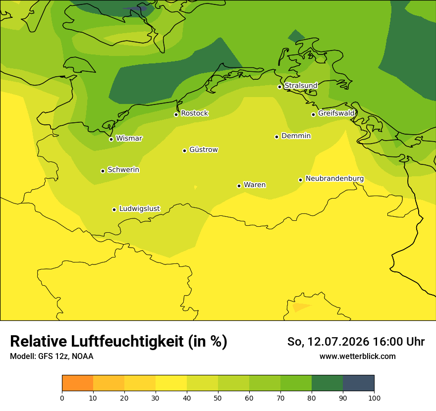 Modellkarte GFS – relhum – mv