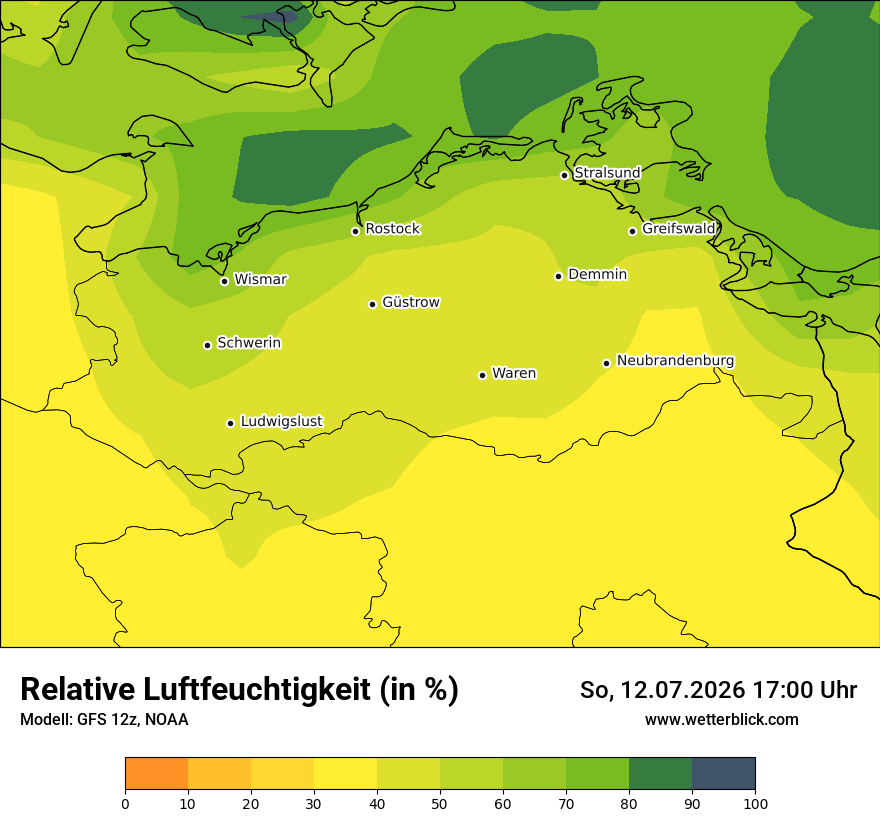 Modellkarte GFS – relhum – mv