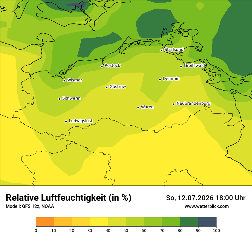 Modellkarte GFS – relhum – mv