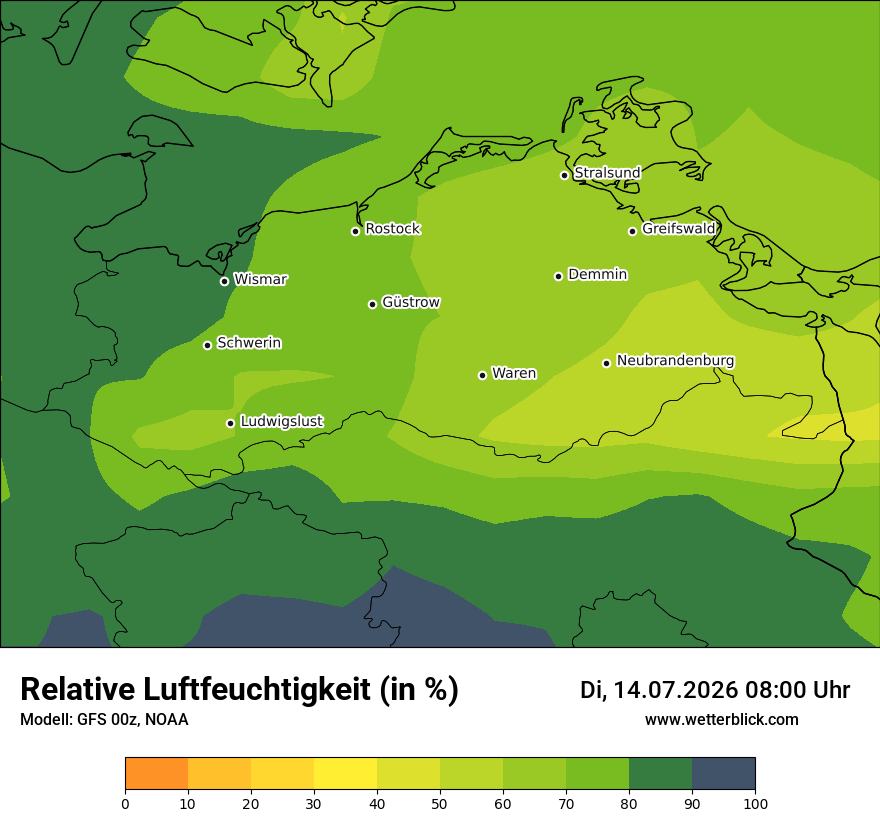 Modellkarte GFS – relhum – mv