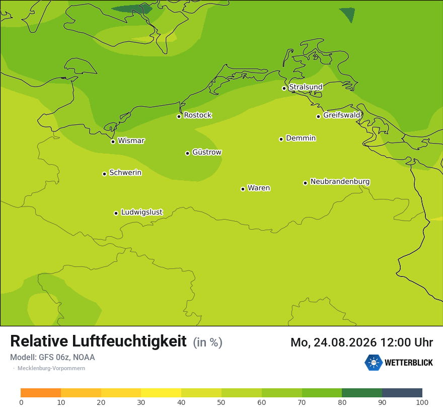 Modellkarte GFS – relhum – mv