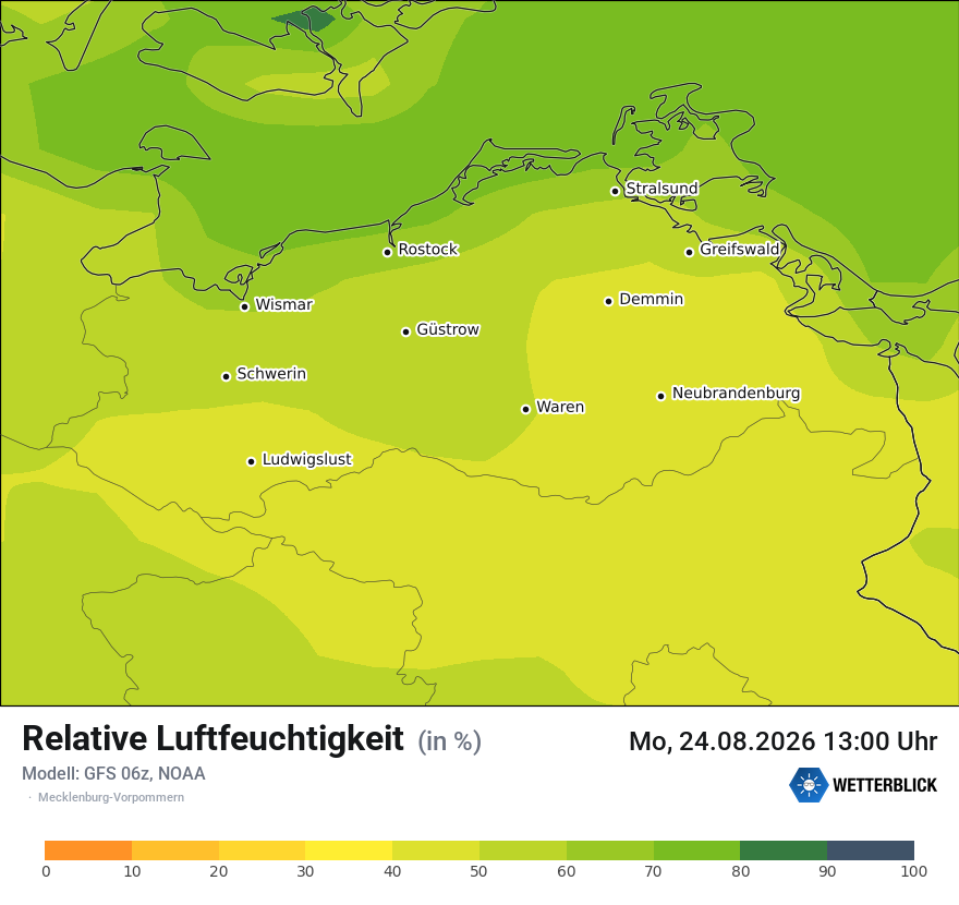 Modellkarte GFS – relhum – mv
