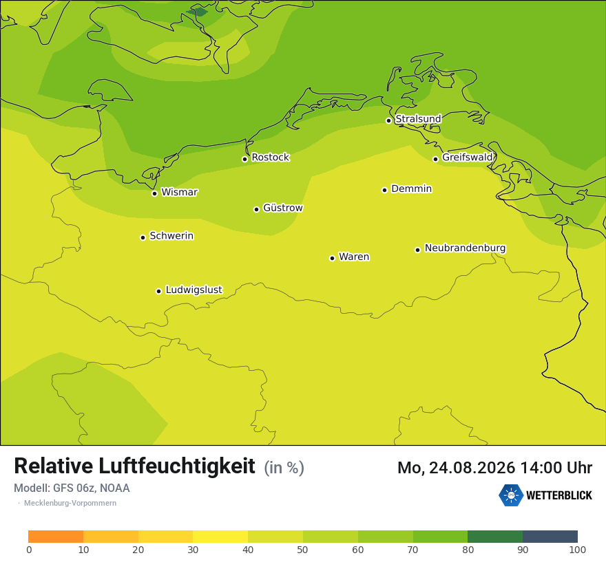Modellkarte GFS – relhum – mv