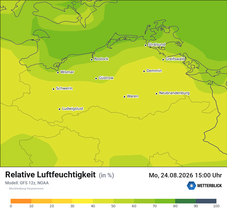 Modellkarte GFS – relhum – mv
