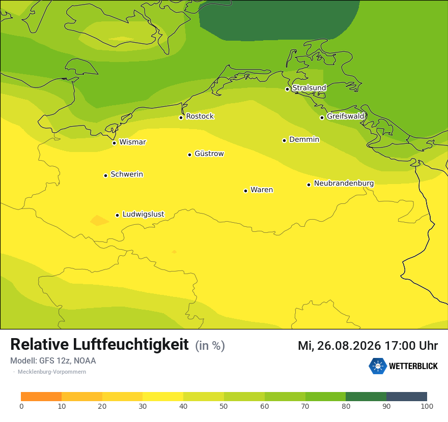 Modellkarte GFS – relhum – mv