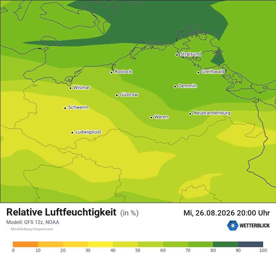 Modellkarte GFS – relhum – mv