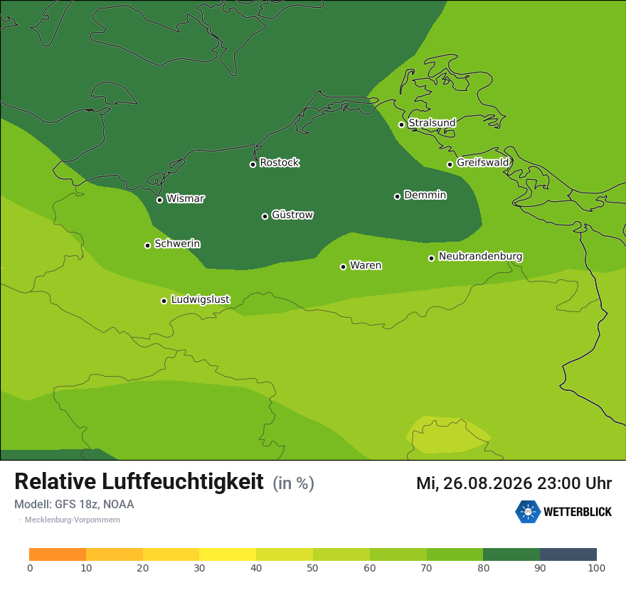 Modellkarte GFS – relhum – mv