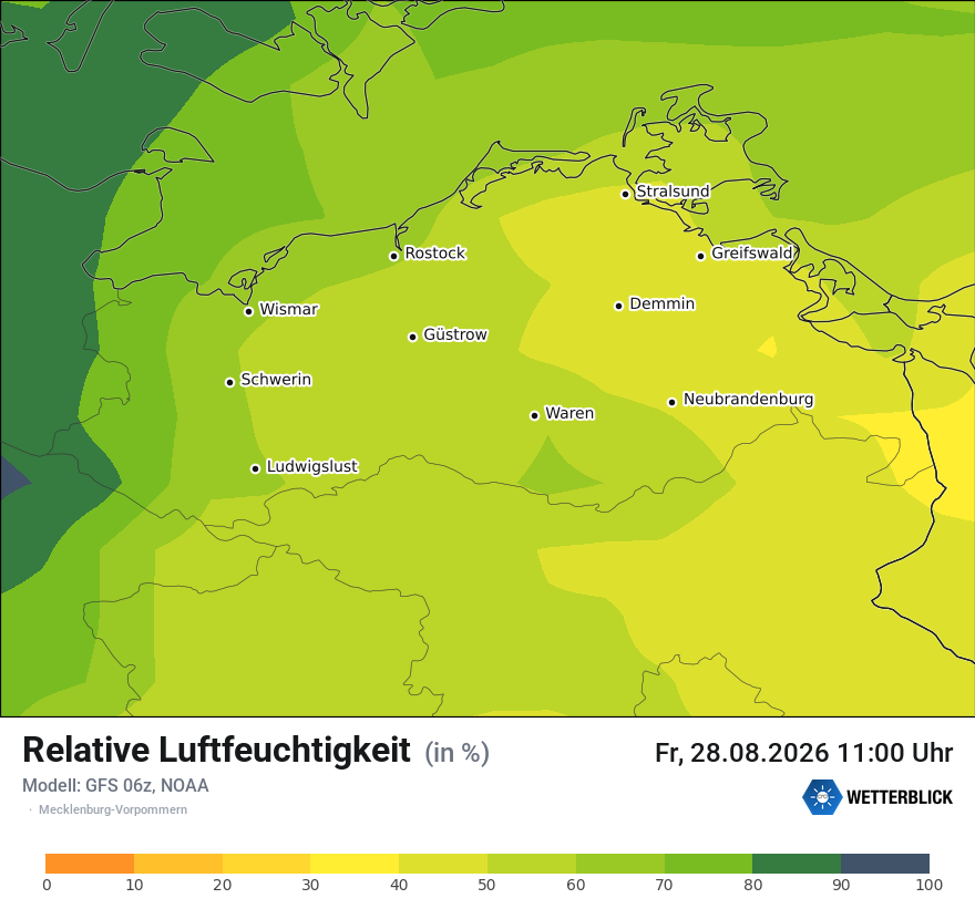 Modellkarte GFS – relhum – mv