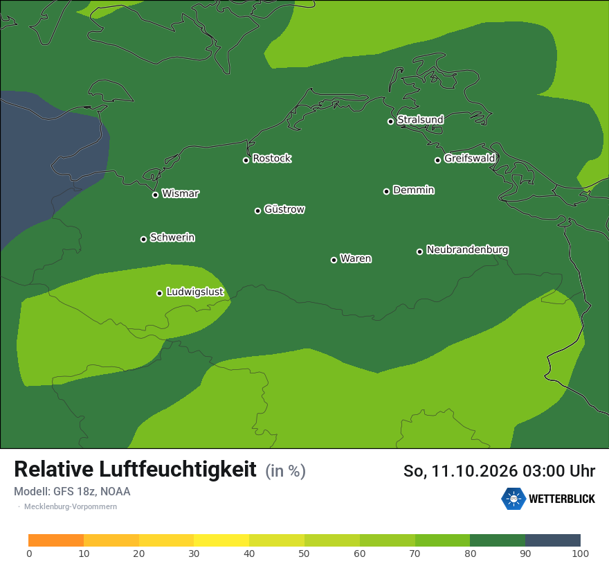 Modellkarte GFS – relhum – mv