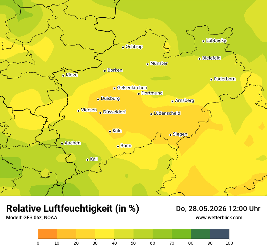 Modellkarte GFS – relhum – nrw