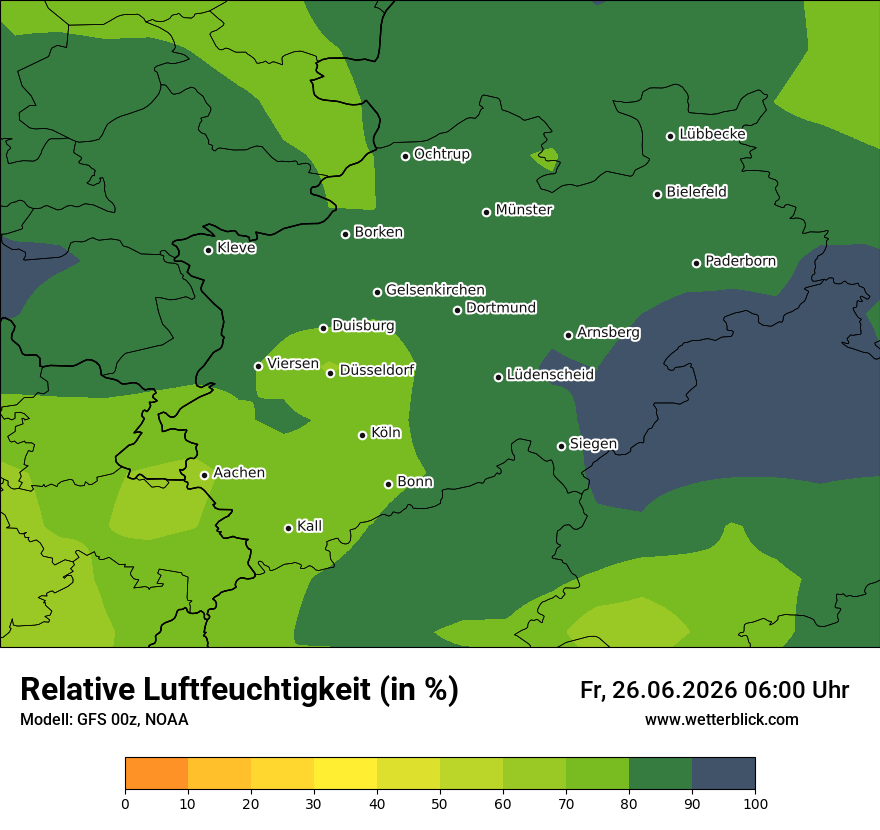 Modellkarte GFS – relhum – nrw