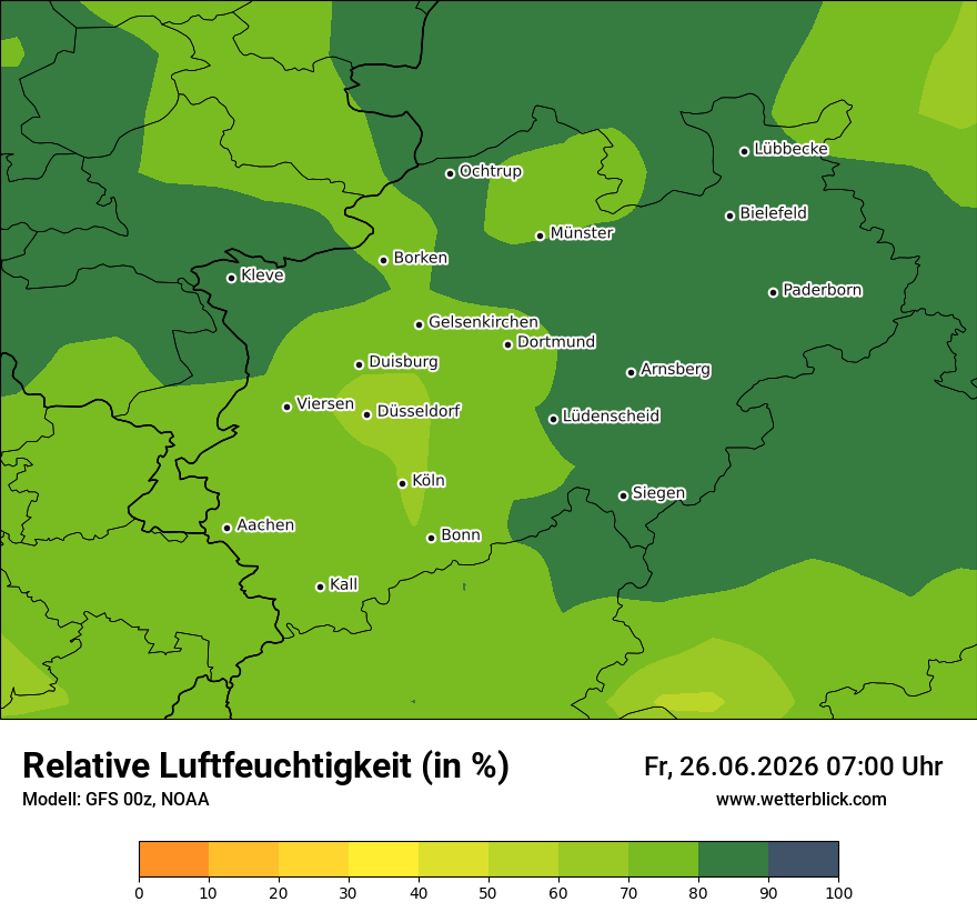 Modellkarte GFS – relhum – nrw