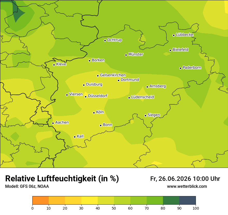Modellkarte GFS – relhum – nrw