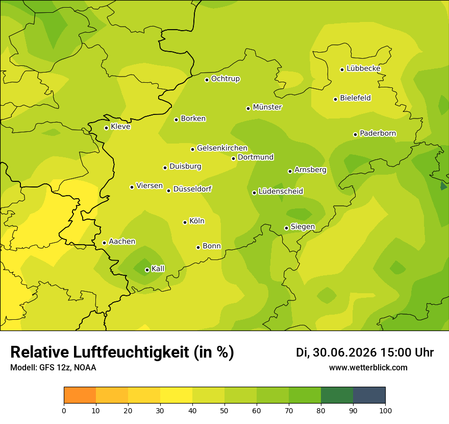 Modellkarte GFS – relhum – nrw