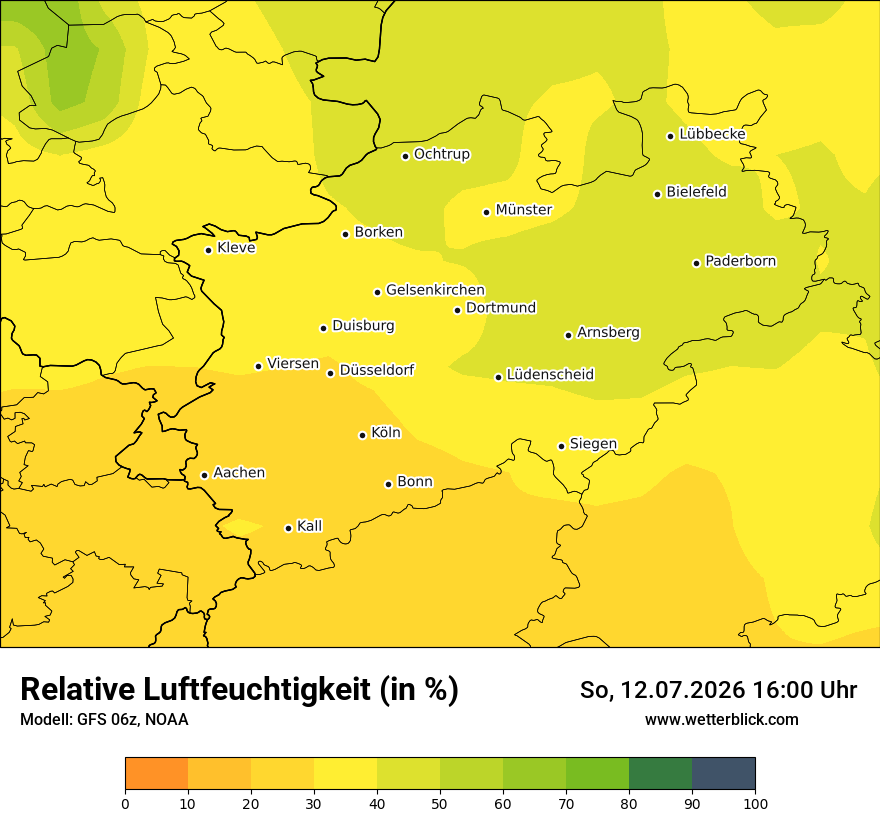 Modellkarte GFS – relhum – nrw