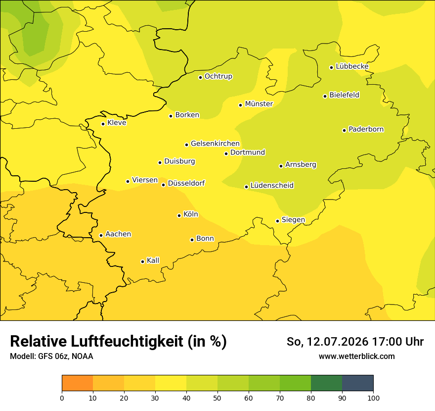 Modellkarte GFS – relhum – nrw