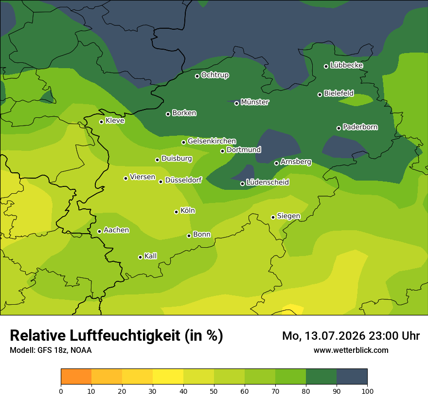 Modellkarte GFS – relhum – nrw