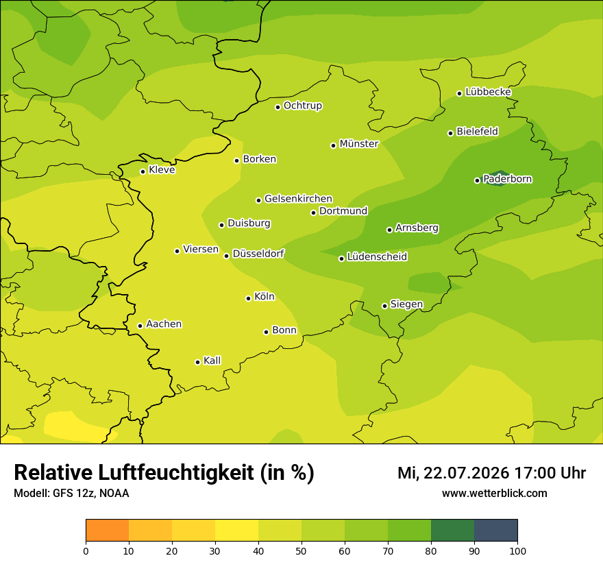 Modellkarte GFS – relhum – nrw