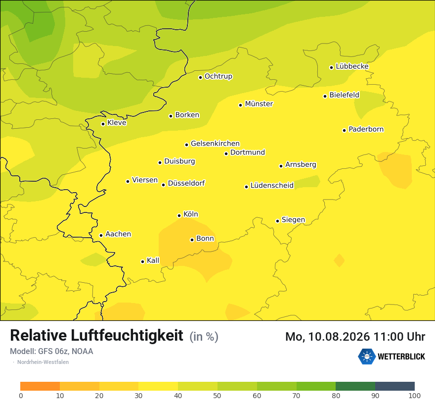 Modellkarte GFS – relhum – nrw